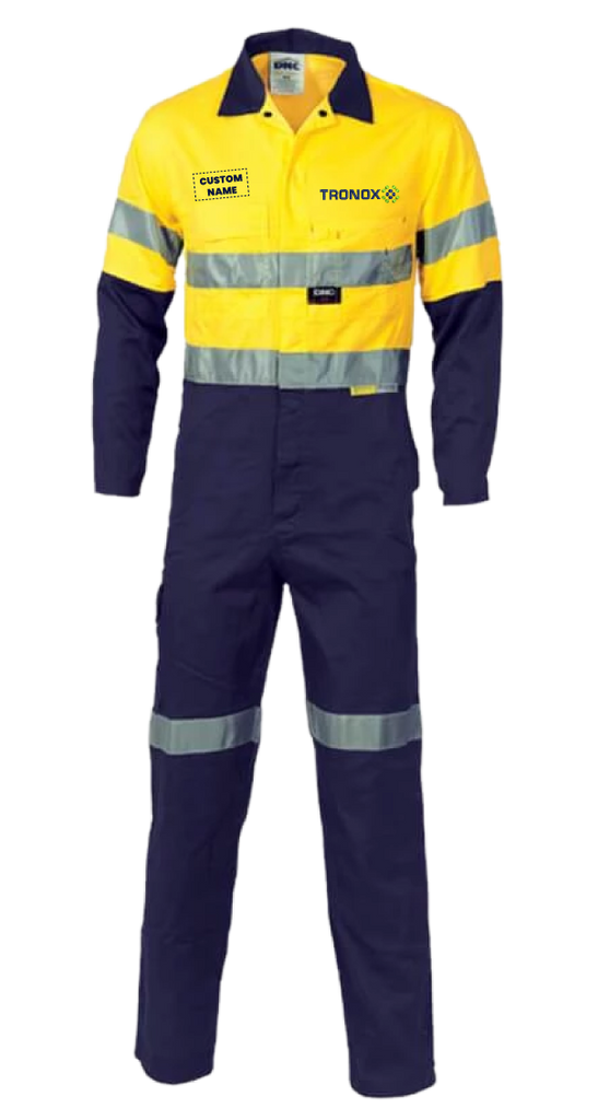 DNC HiVis Cool Breeze 2-Tone L.Weight Cotton Coverall With 3M  R/T (3955)