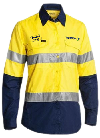 Bisley Womens 3m Taped Hi Vis X Airflow Ripstop Shirt-(BL6415T)