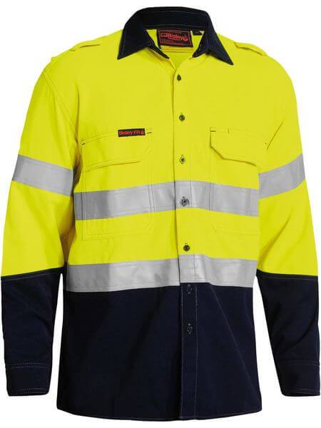 Bisley  Tencate Tecasafe® Plus Taped 2 Tone Hi Vis Fr Vented Long Sleeve Shirt-(BS8082T)